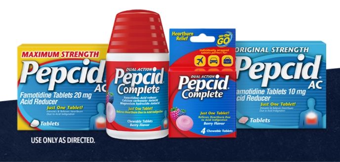 Line of Pepcid® heartburn relief and acid reducer products