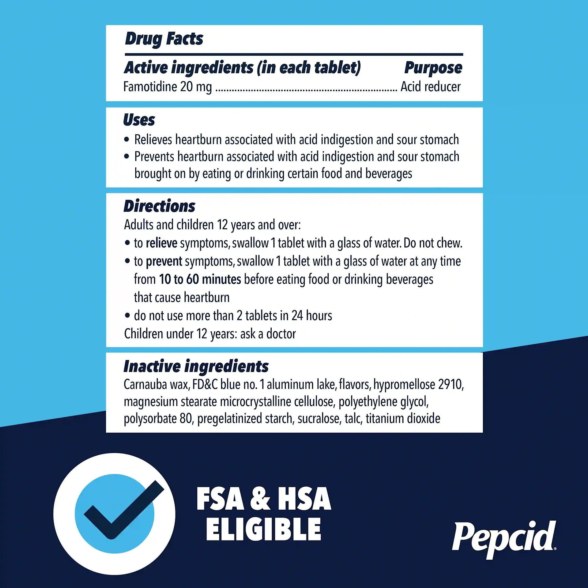 Maximum Strength PEPCID AC® Tablets Drug Facts