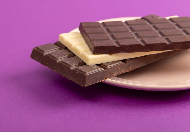 Plate full of chocolate - Does chocolate cause acne? 