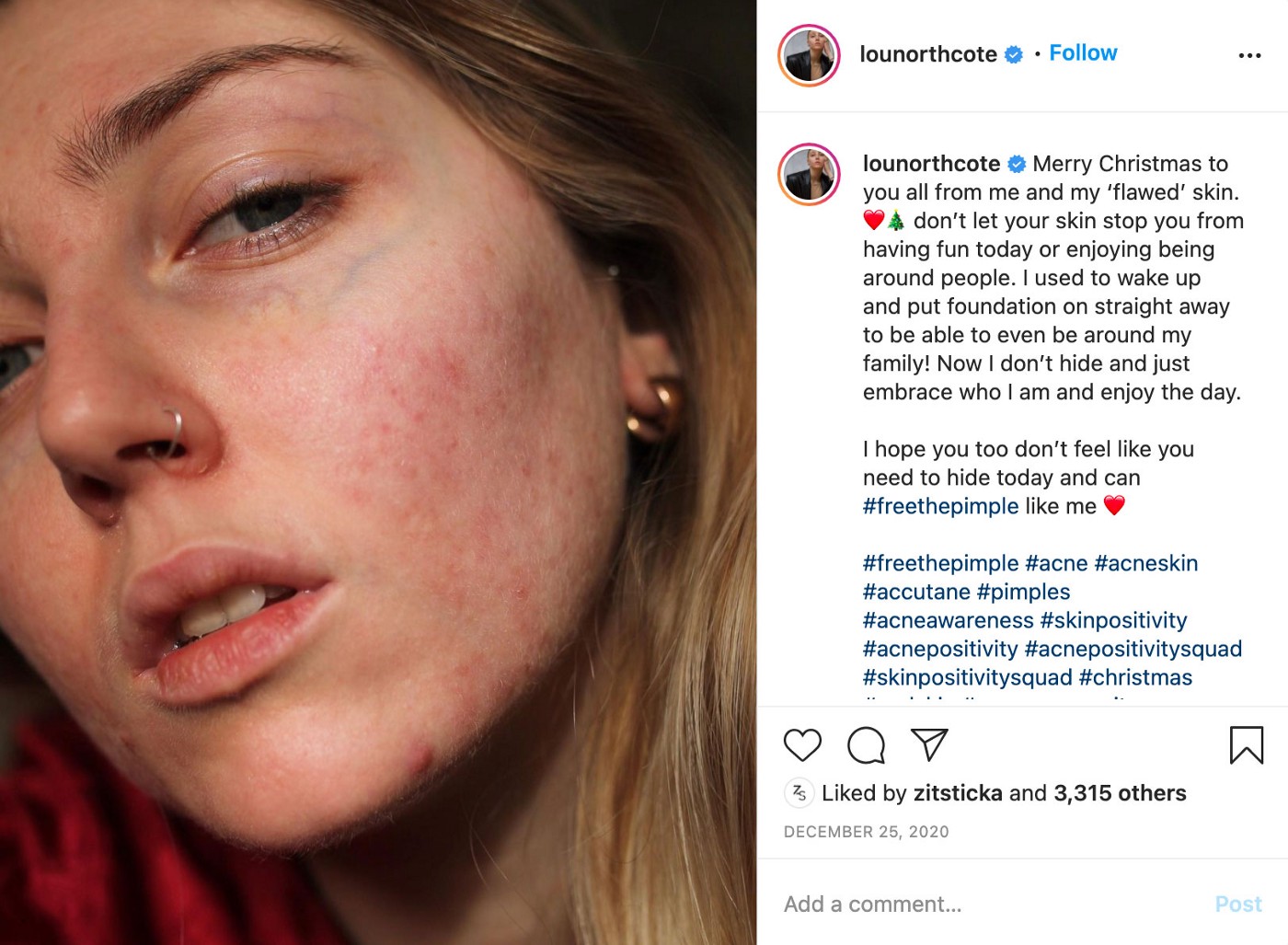 Instagram photo of woman closeup