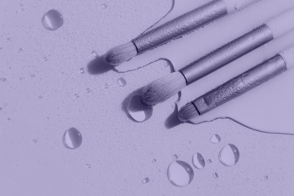 skin products on lavender color