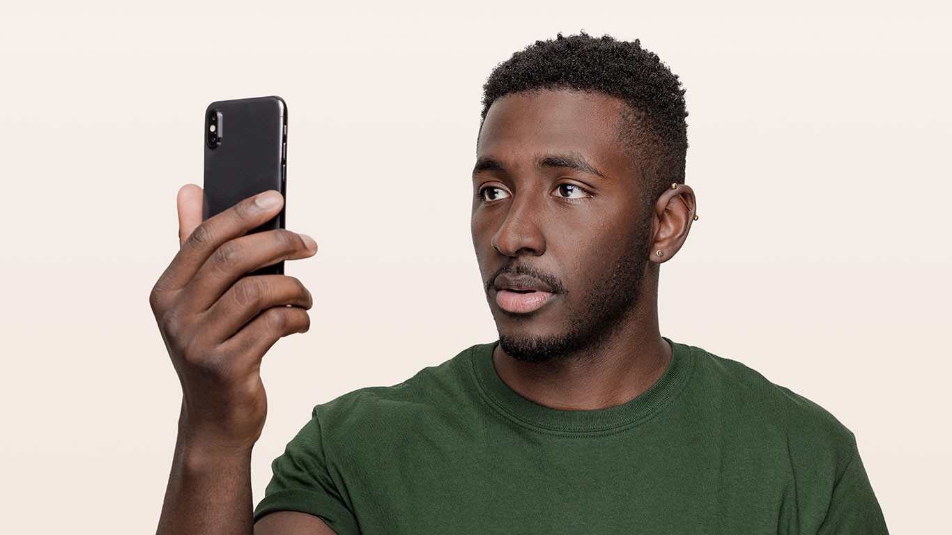 Man looking at phone