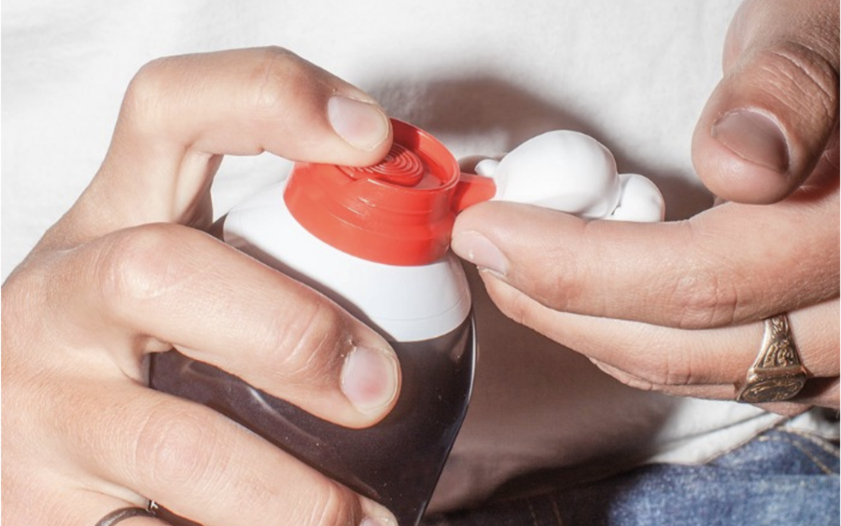 Closeup of hands with shaving cream