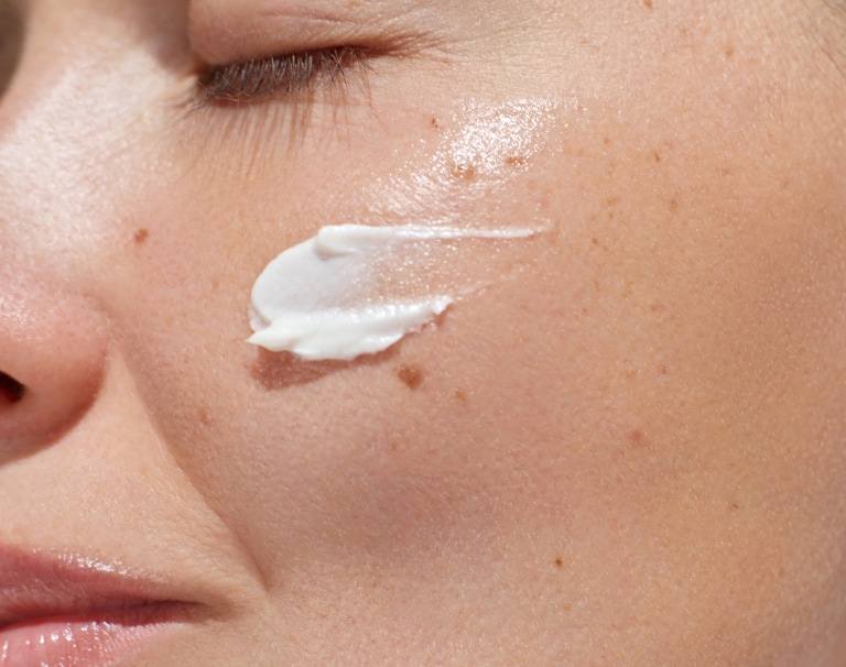 moisturizer on face