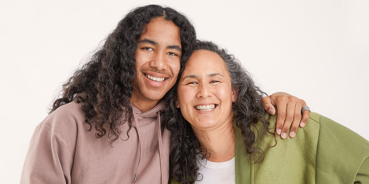 Mom and son photographed together