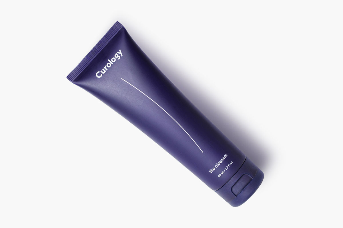 Curology cleanser bottle against a white background
