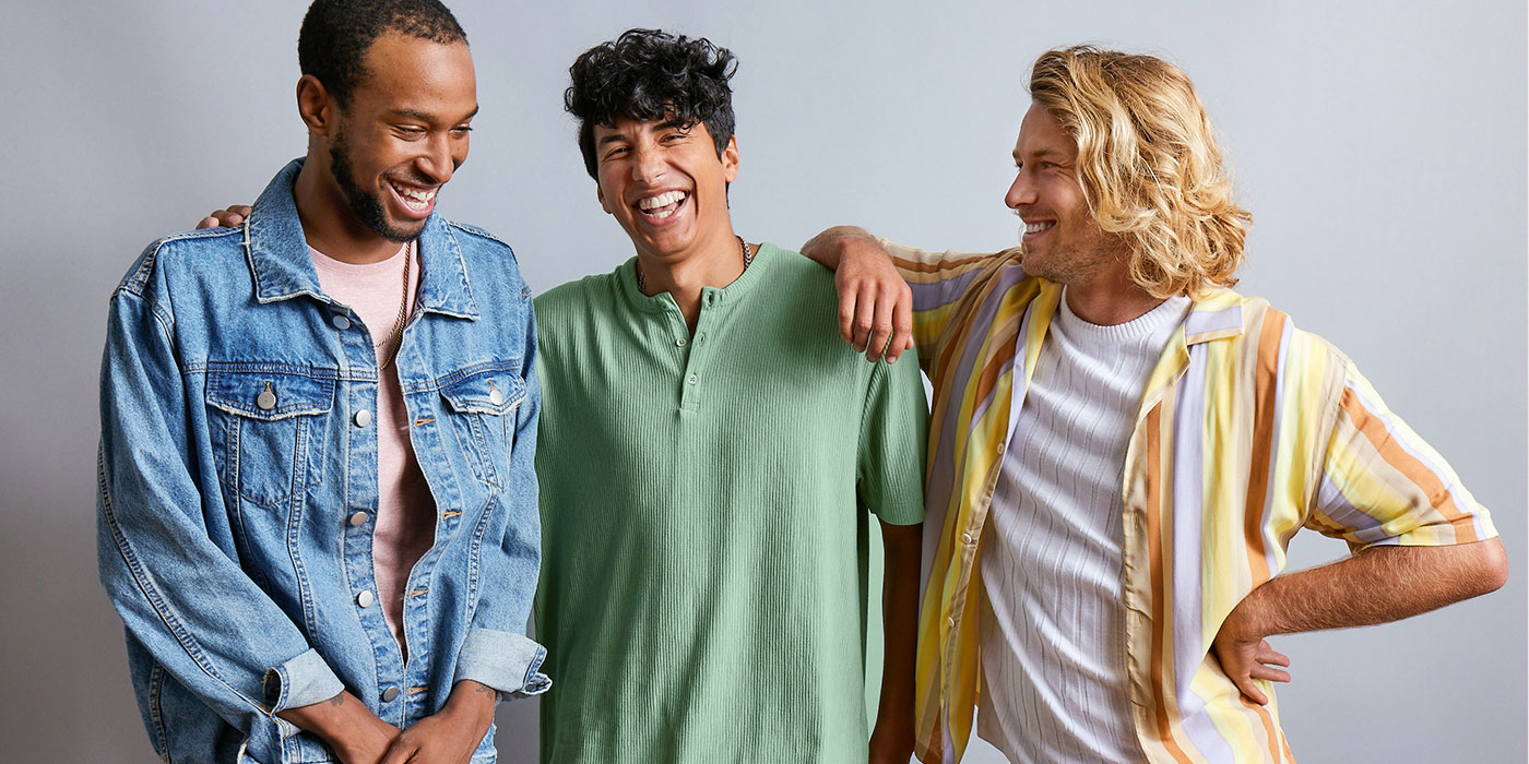 Group of diverse millennial men 