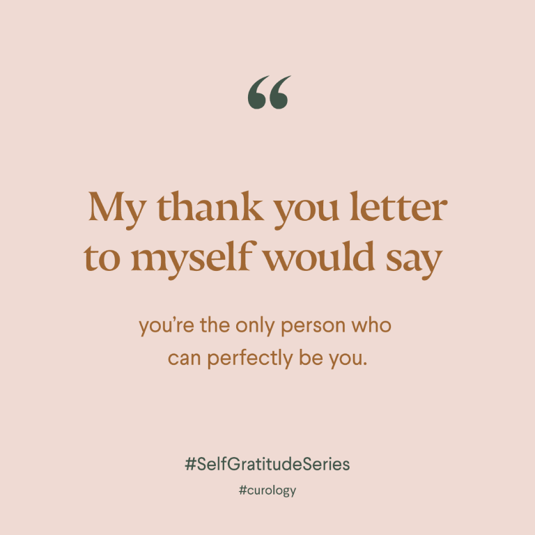 "My thank you letter to myself would say..." graphic