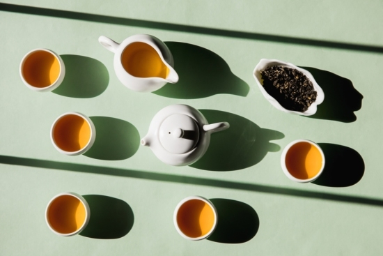 Tea cups on a table