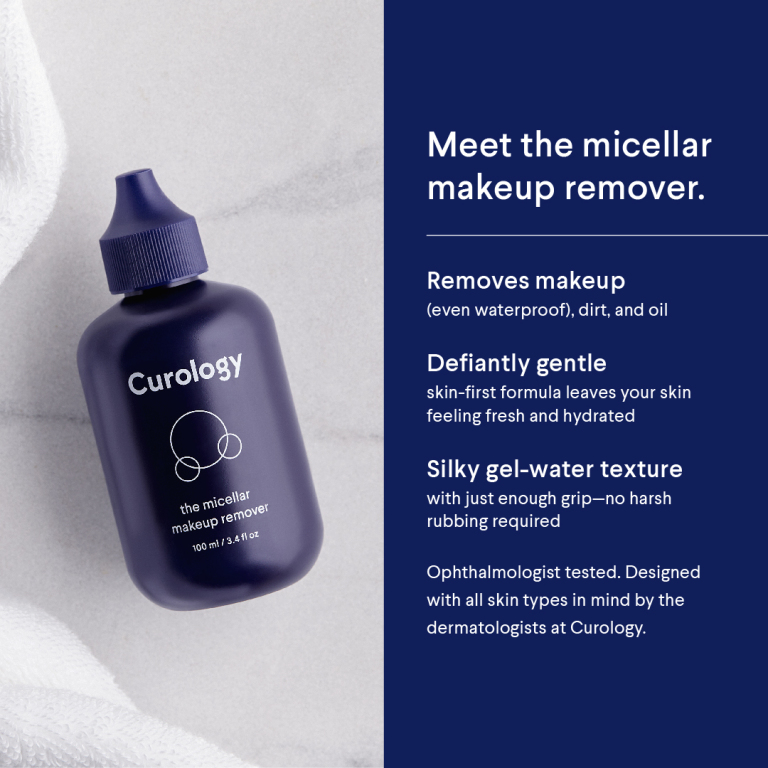 Curology Micellar Makeup Remover Product Benefits Infographic