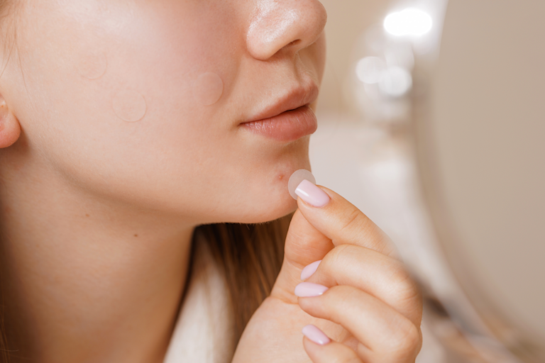 Applying pimple patch