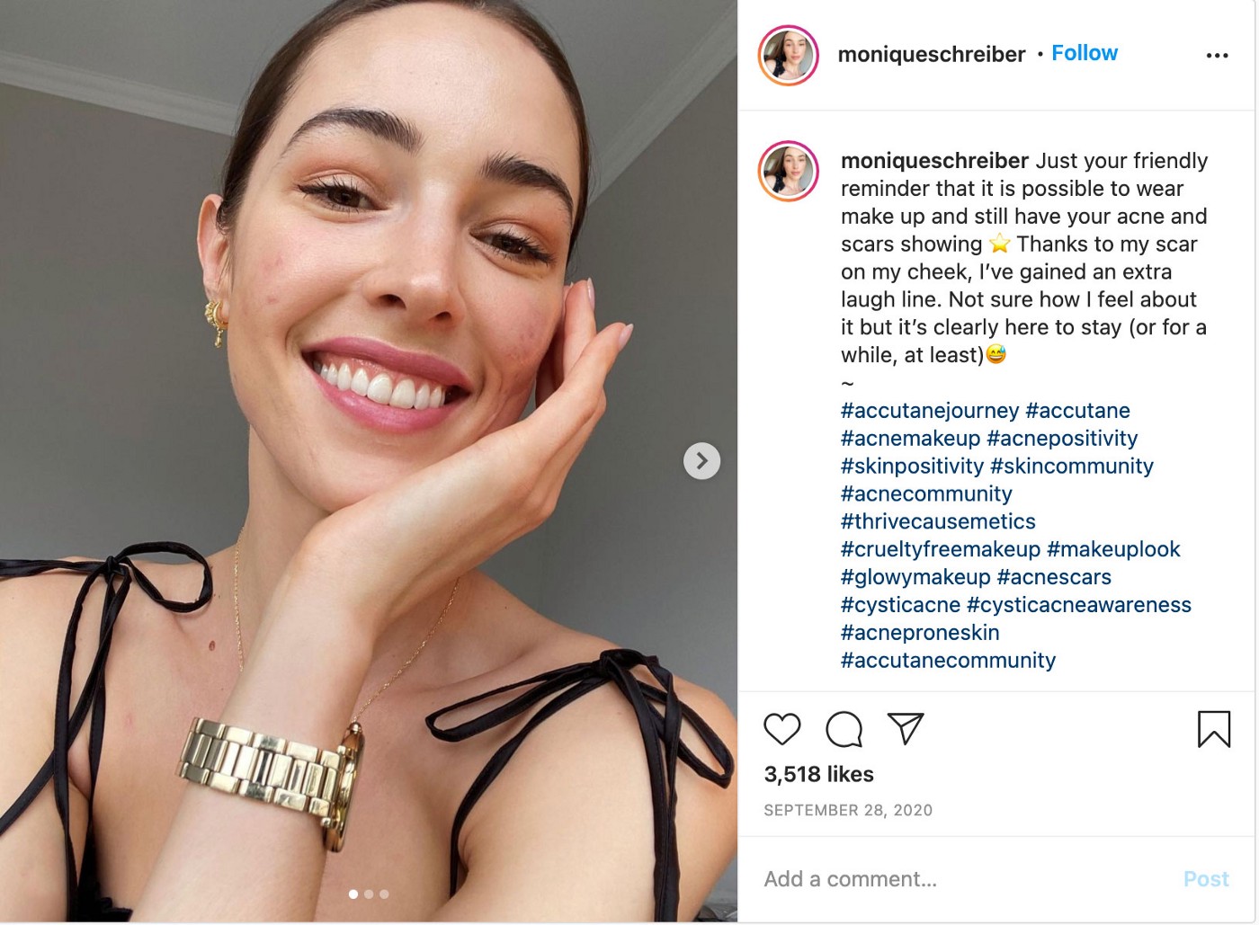 Instagram photo of woman smiling