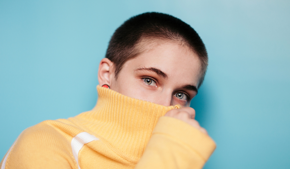 Fade Pimple Marks woman with short hair