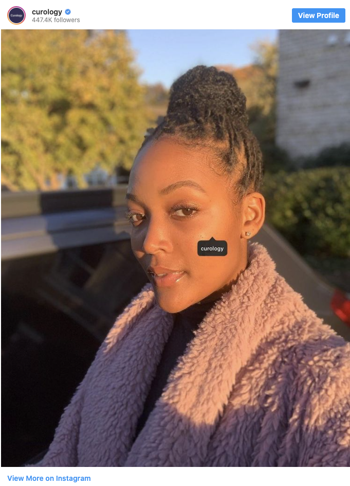 Instagram photo from Curology of woman taking selfie