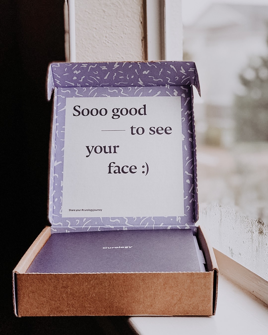 Sooo good to see your face Curology box Photo cred: @halliebing on Instagram