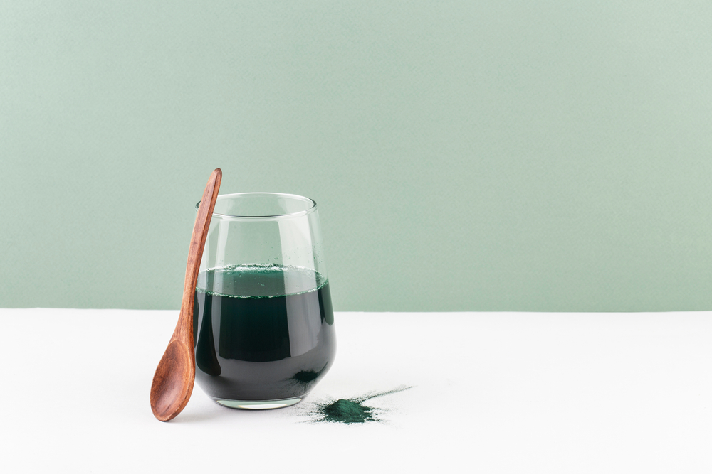 spirulina drink glass