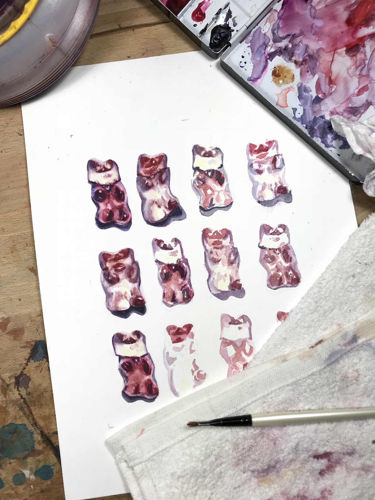 Painting of gummy bears