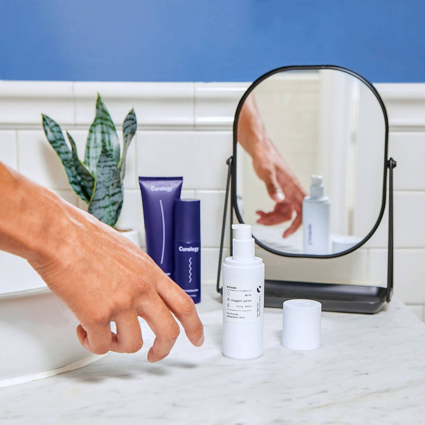 Curology skincare routine with custom formula