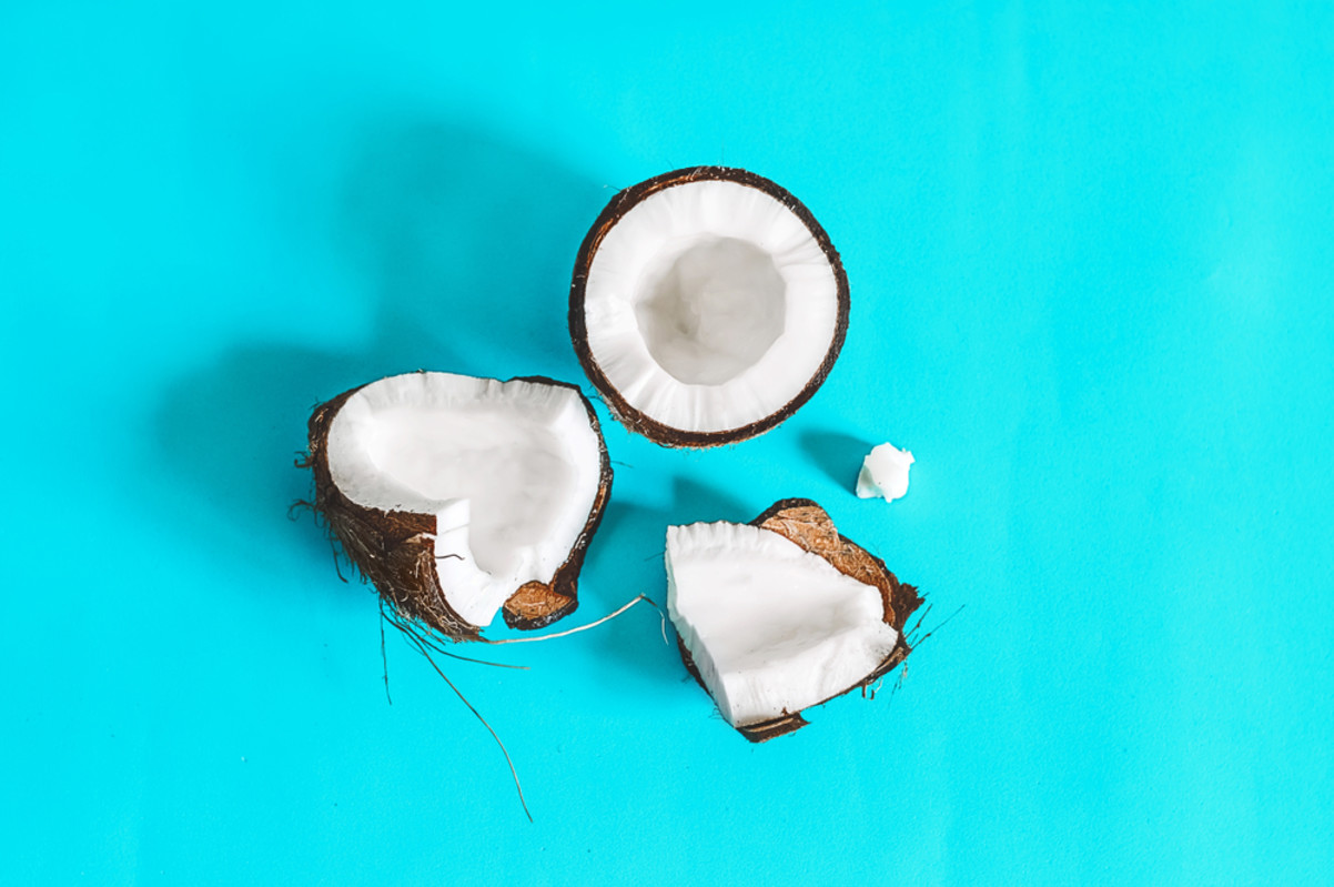 coconut divided in two