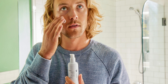 Infographic Pro Tips Headline Image Of Man Starting A Skincare Routine 