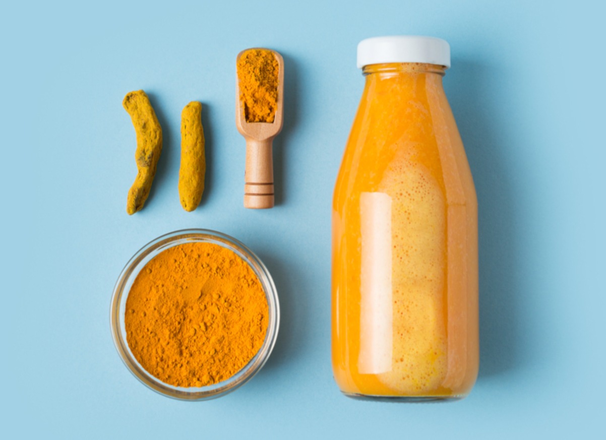 turmeric smoothie glass bottle