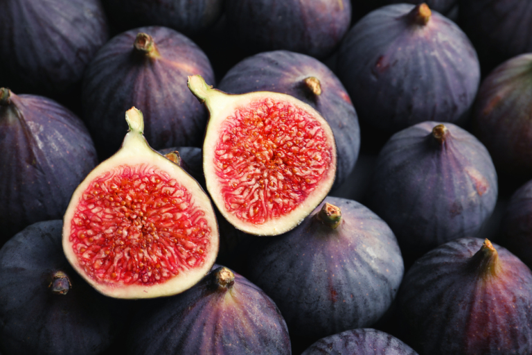 fresh ripe figs on a field