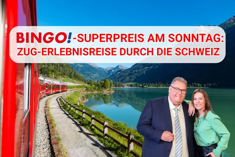 BIN<em>GO!</em>-Superpreis am 07.06.2026: Zug-Erlebnisreise durch die Schweiz