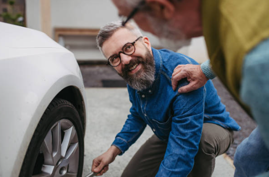 Man changing tire