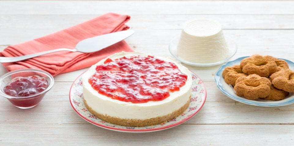 Ricotta-Käsekuchen mit Mascarpone verfeinert