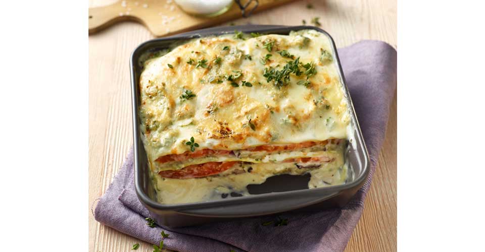 Gorgonzola-Auberginen-Lasagne mit Grappa