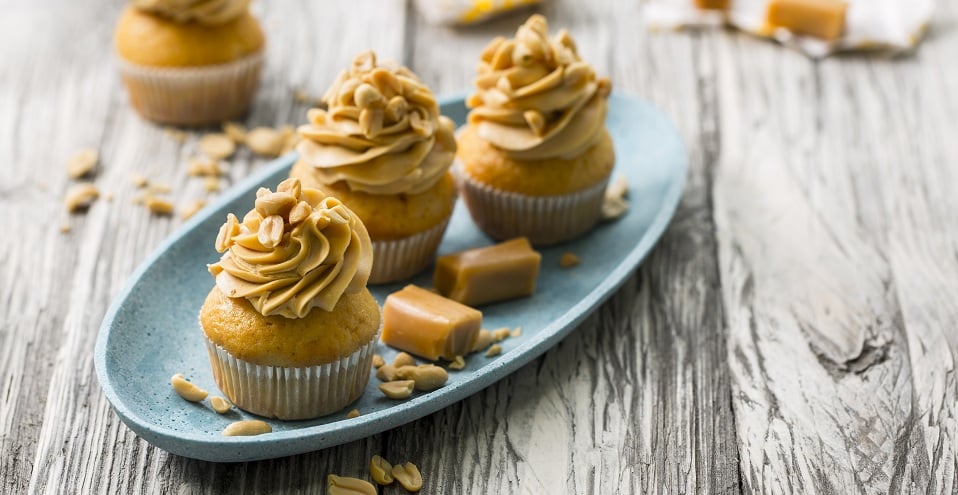 Erdnuss-Karamell-Cupcakes Mascarpone