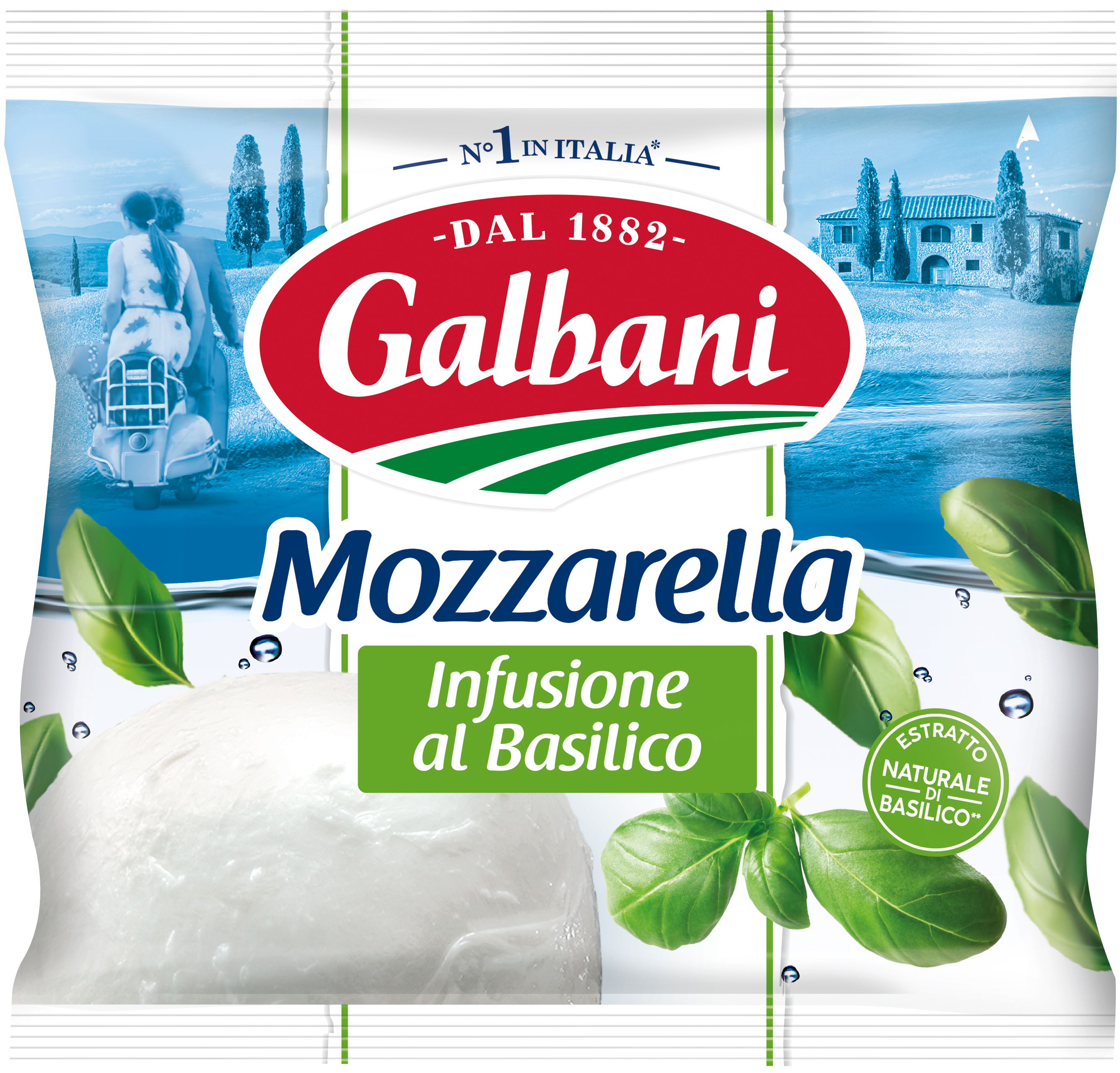 Galbani Mozzarella Infusione al Basilico 125g