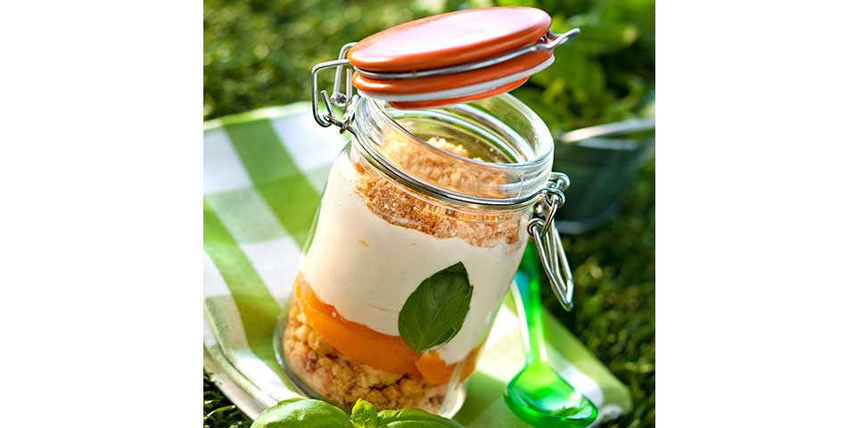 Pfirsich-Basilikum-Tiramisu