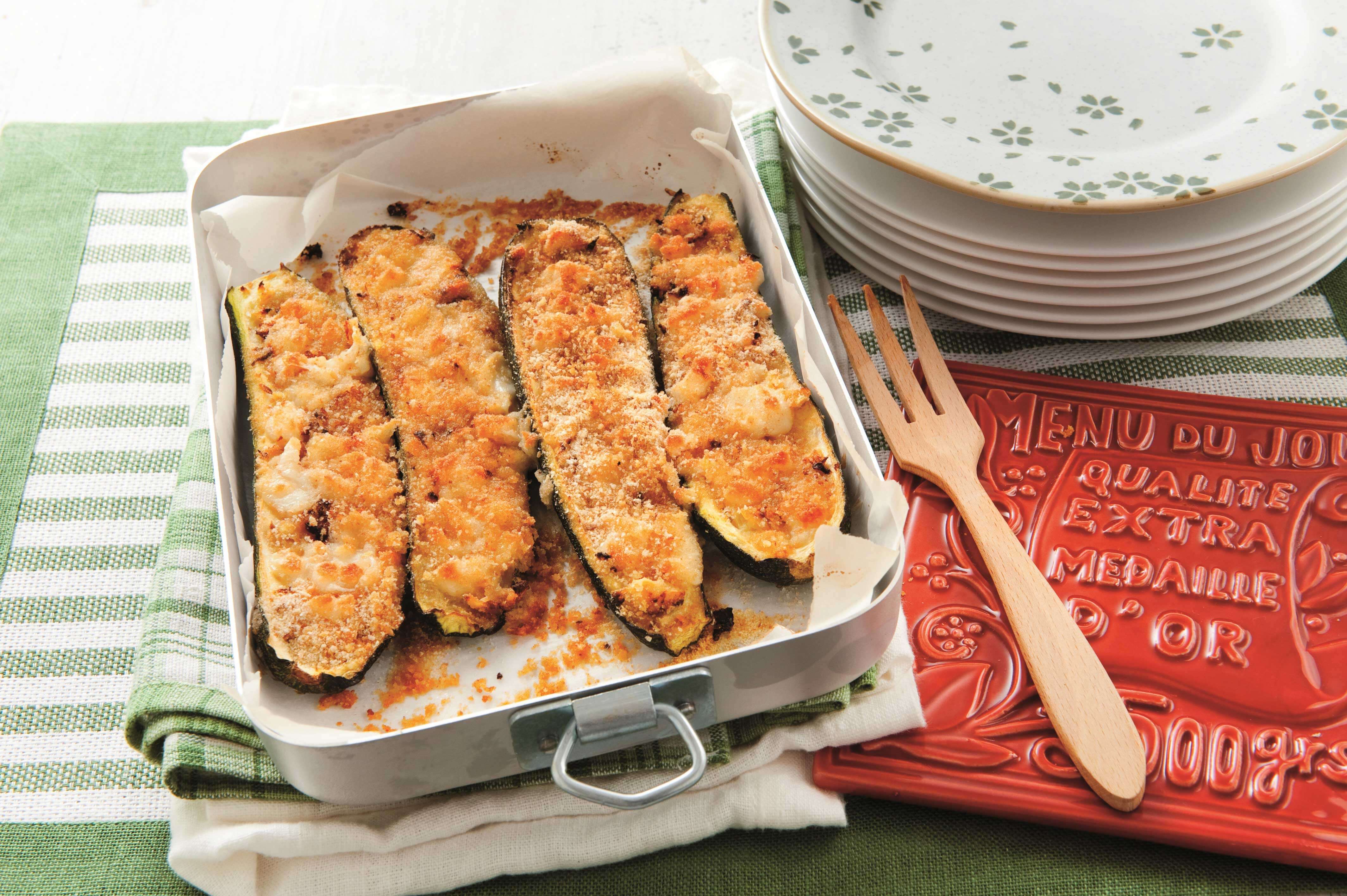 Überbackene Zucchini mit Mozzarella