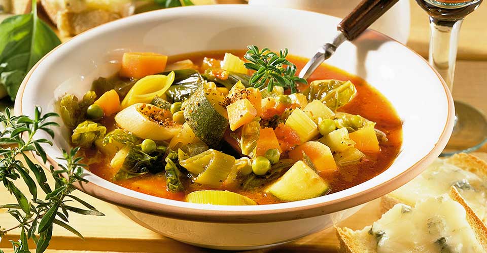 Minestrone mit Gorgonzola