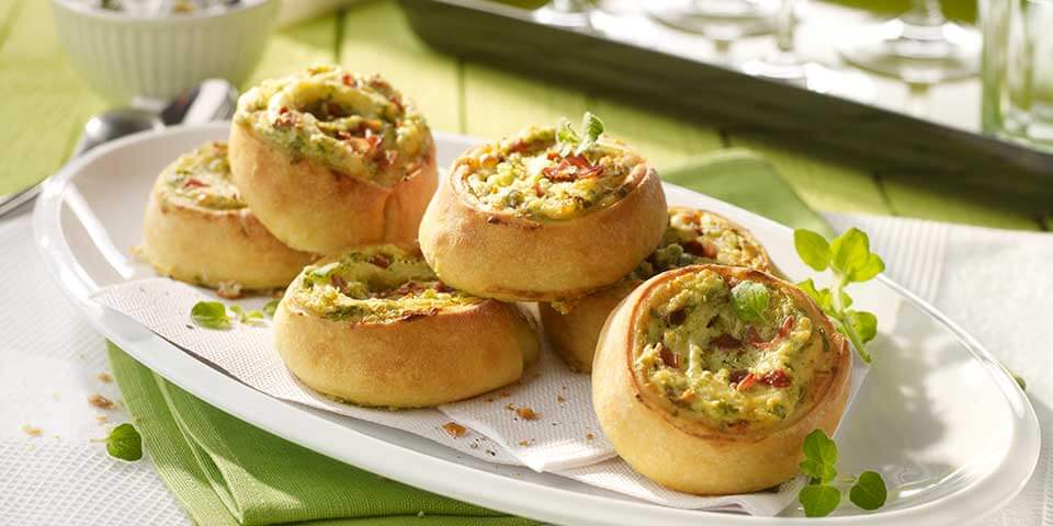 Ricotta-Prosciutto-Schnecken