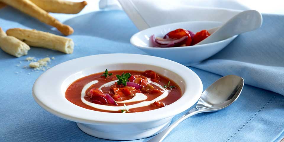 Cremige Tomatensuppe mit Mascarpone