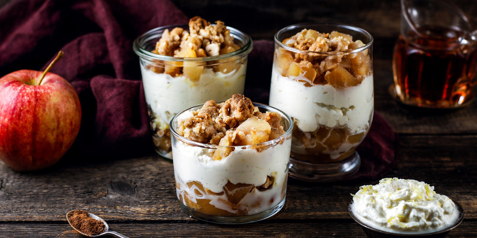 Apfel-Crumble Tiramisu im Glas
