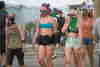Masked festival goers