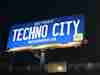 Detroit Techno City sign advertises Movement Festival