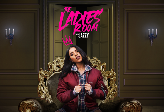 jazzy on throne for ladies room poster