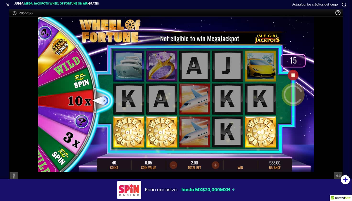 MegaJackpots Wheel of Fortune on Air símbolos especiales