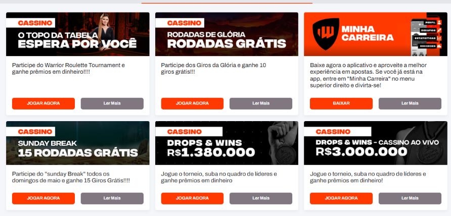 Betwarrior Cassino Promoções Maio 2023