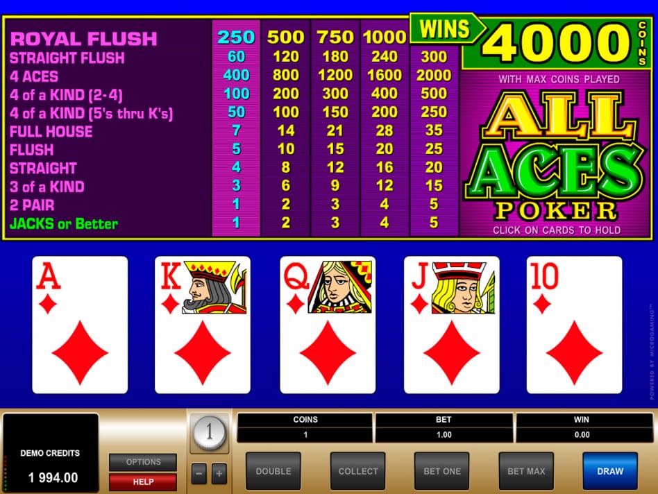all aces poker microgaming