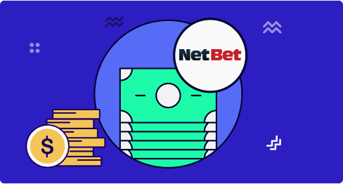 Logo Netbet Casino con billetes y monedas