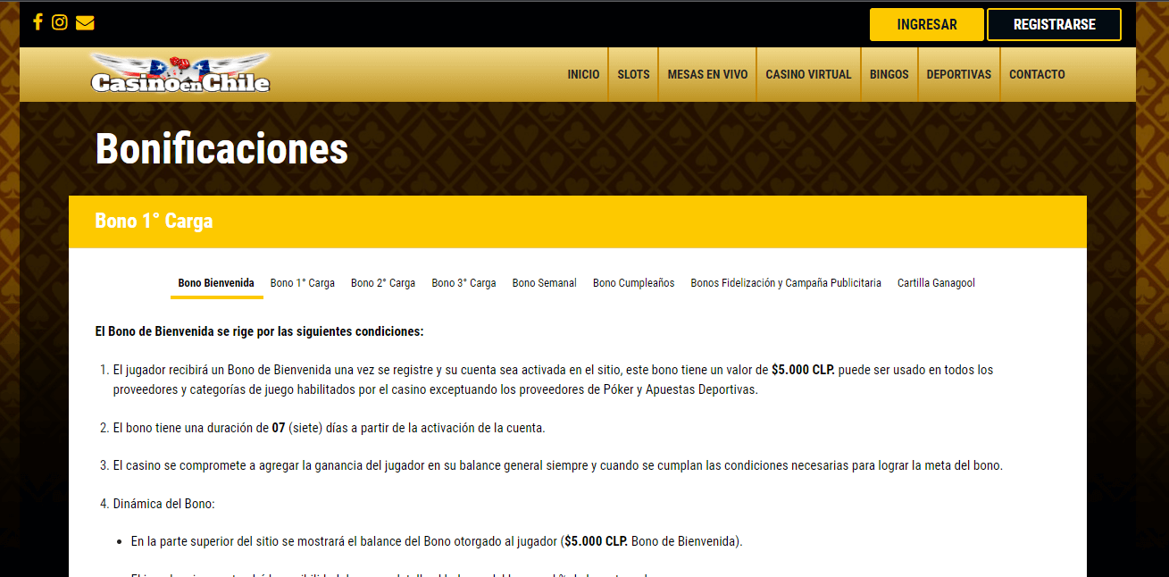 Casino en Chile Bonos y promociones