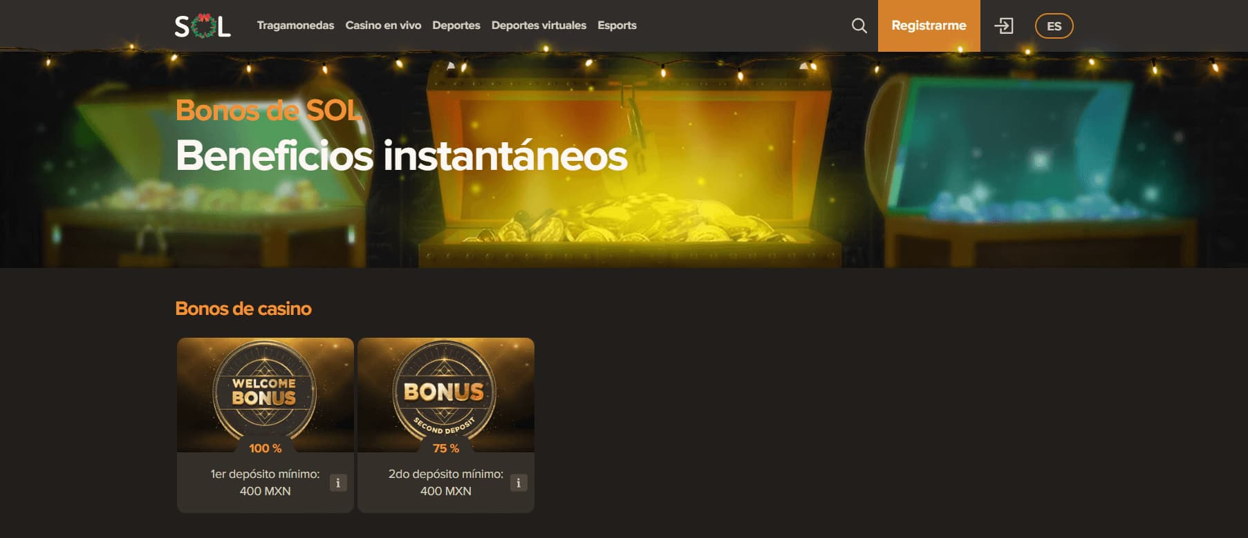 Sol Casino Bonos y promociones