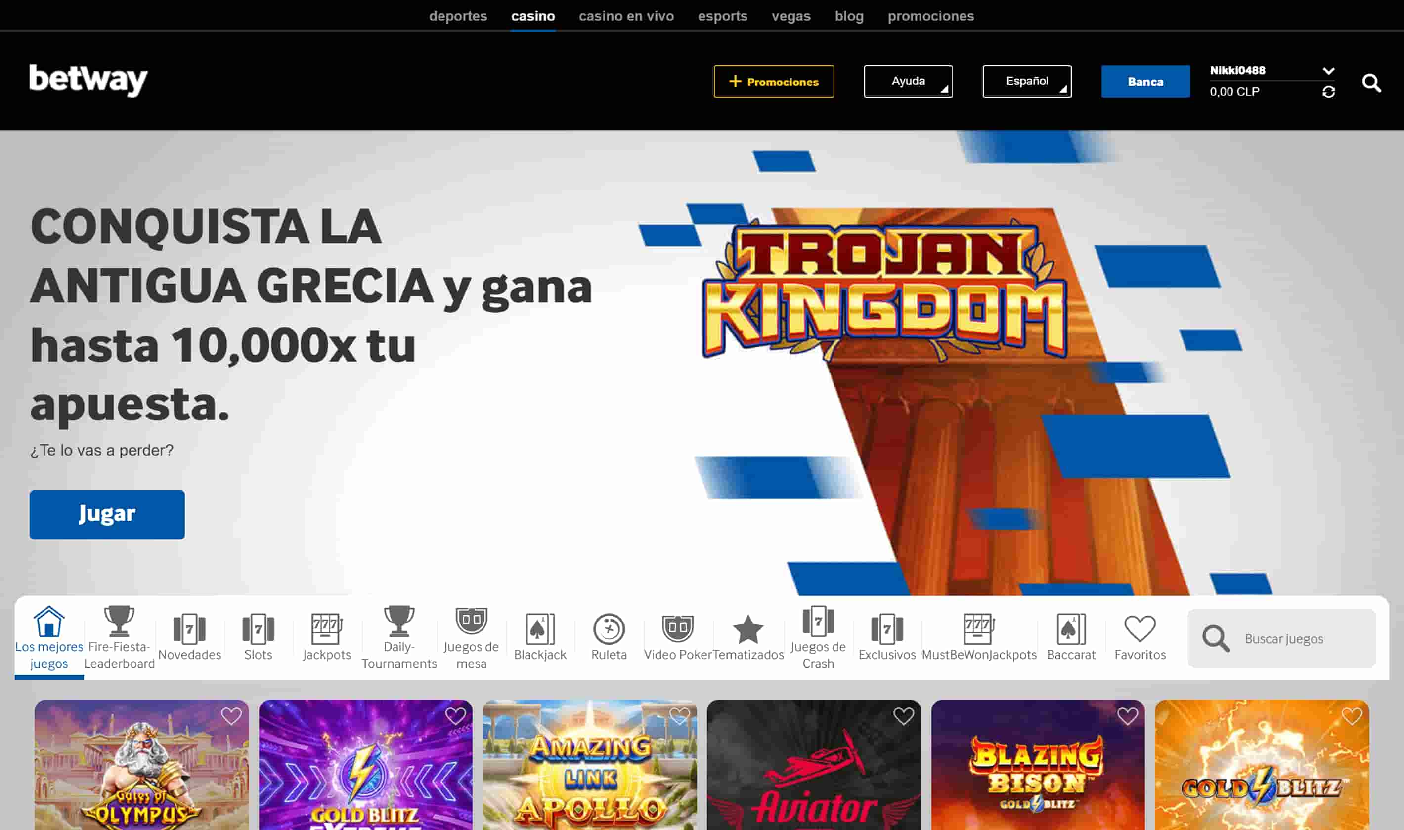 Betway Chile Homepage