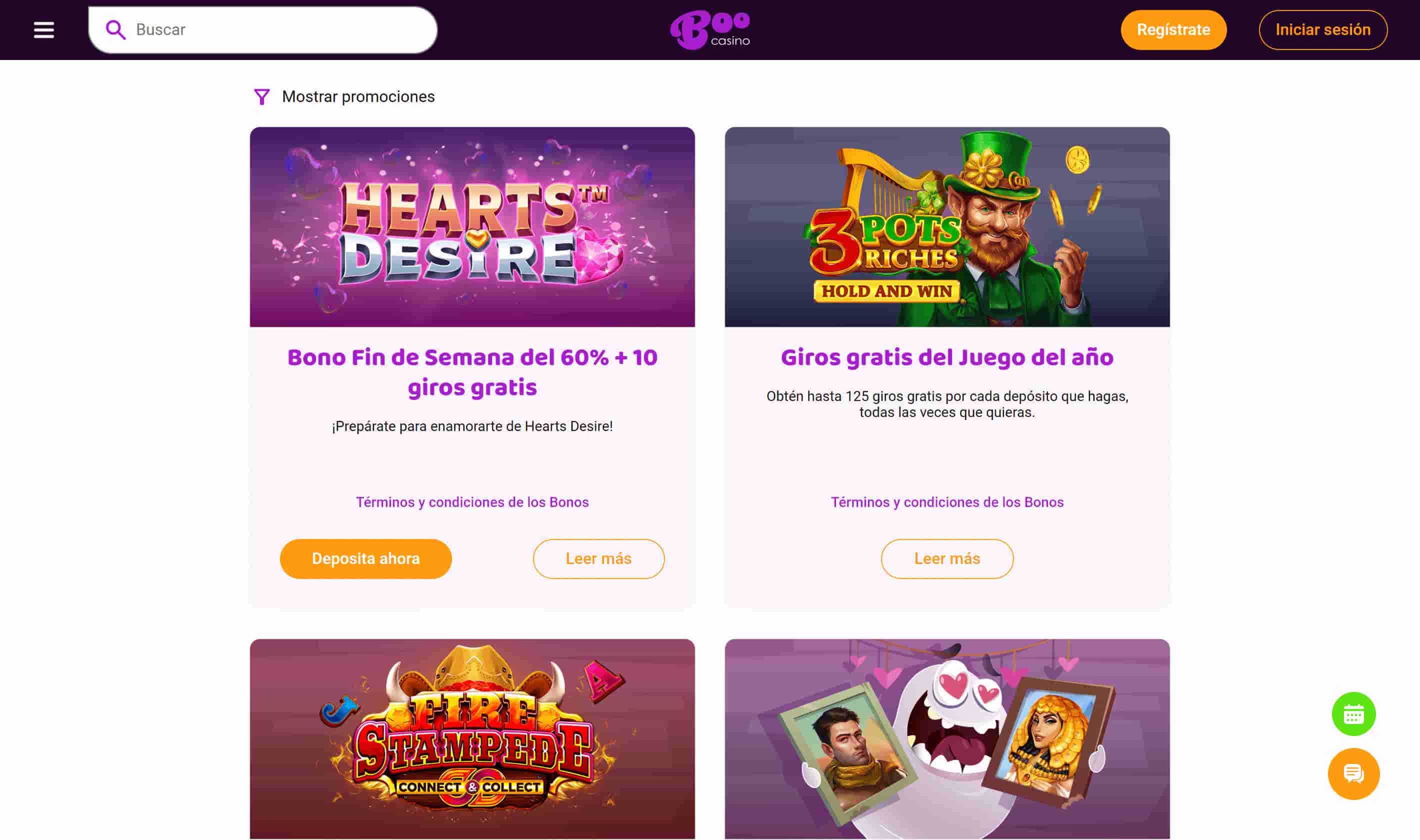 Boo Casino Bonos y promociones
