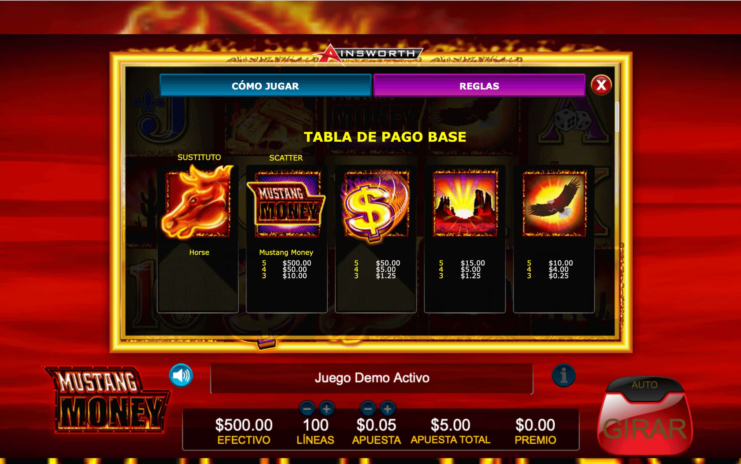 Tabla de Pagos Mustang Money